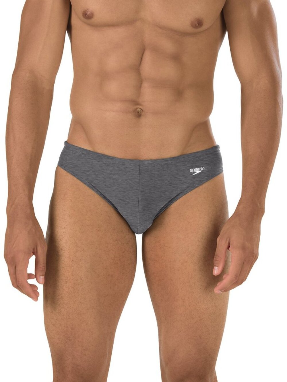 Speedo Men's Swimsuit Brief PowerFlex Eco Solar Heather Grey